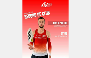 GWEN PAILLAT établit un nouveau RECORD DE CLUB au Meeting de l' ASBA