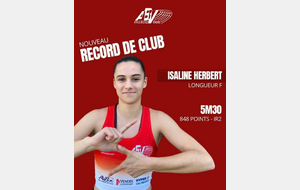 nouveau record de club pour Isaline HERBERT