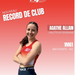 Record du club pour Agathe Allain